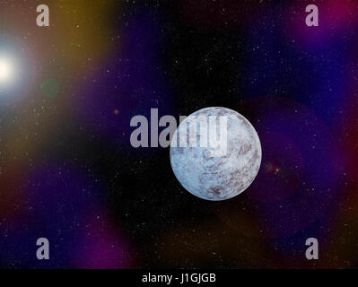 Die eisigen Panet im Weltraum wurde mit Photoshop erstellt Stockfoto