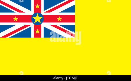 Abbildung der nationalen Flagge von Niue Stockfoto