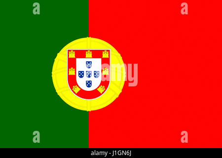 Abbildung der nationalen Flagge Portugals Stockfoto