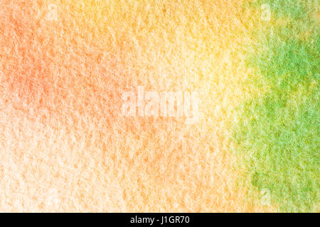 Abstrakte orange grün Aquarell Hintergrund. Makro-Textur. Stockfoto