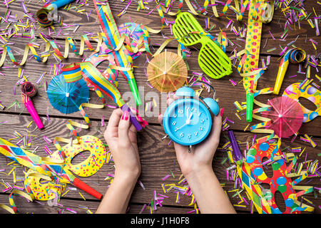 Silvester Feier Hintergrund Stockfoto
