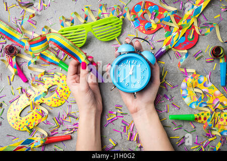 Silvester Feier Hintergrund Stockfoto