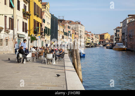 Fondamenta Cannaregio, Venedig, Veneto, Italien Stockfoto