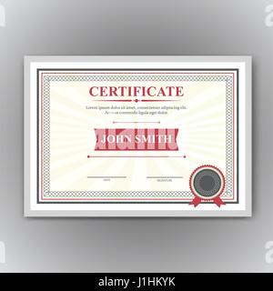 Zertifikat, Abschlusszeugnis Stock Vektor