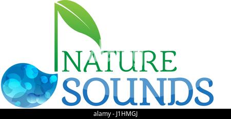 Musik Natur Klänge Logo Schriftzug Stock Vektor
