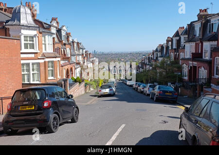 Blick auf die London von Muswell Hill Stockfoto