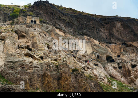 Vardzia Höhle Klosteranlage, geschnitzten im Gestein. Georgien Stockfoto