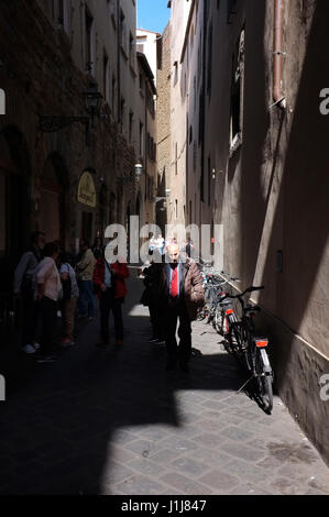 Ein alter Mann in Florenz, Italien Stockfoto