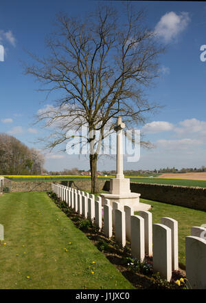 Gauche Holz CWGC Friedhof, Frankreich Stockfoto