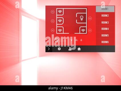 Digitalen Verbund von Home Automatisierungssystem App-Schnittstelle Stockfoto