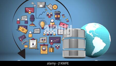 Digitalen Verbund aus Komposit Bild oder Geschäft Zeichnungen Stockfoto