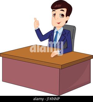Business-Mann hinter der Rezeption Stock Vektor
