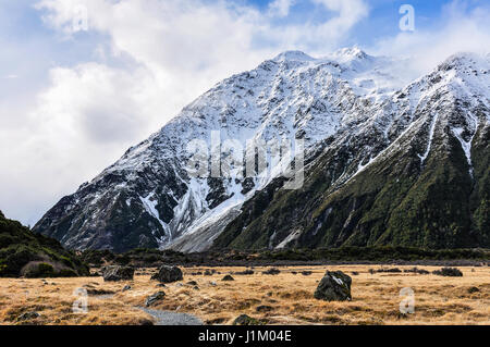 Nach Hooker Spur in den Aoraki/Mount Cook National Park, Neuseeland Stockfoto