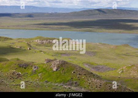 Franklin County, Washington: Blick nach Westen über den Columbia River, der Hanford Site von White Bluffs in Hanford erreichen National Monument. Die mo Stockfoto