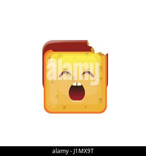 Lächelndes Emoticon Gesichtssymbol Gähnen Stock Vektor