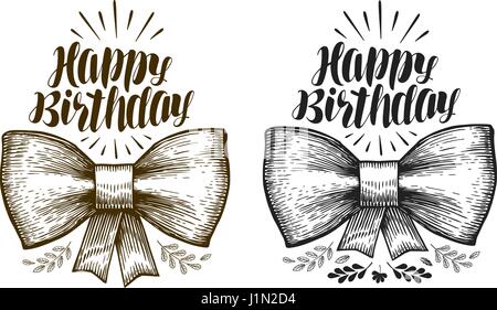 Alles Gute zum Geburtstag, Label. Geburtstag, Urlaub-Symbol. Typografische Gestaltung. Schriftzüge, Kalligraphie Vektor-illustration Stock Vektor