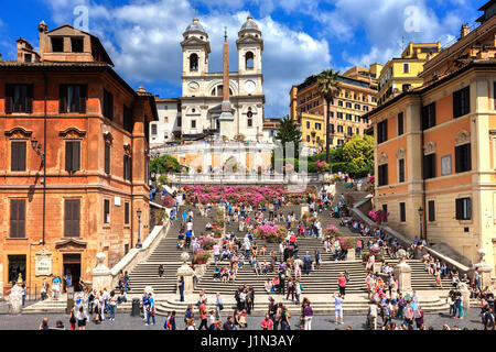 Italien. Latium. Lazio Rom. Rom. Roma. Spanischen Schritt. Trinità dei Monti. Stockfoto