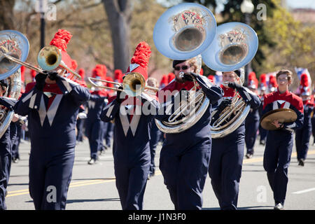 High School marching band Sousaphon Spieler - USA Stockfoto