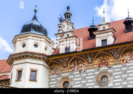 Das Schloss Pruhonice befindet sich in der Nähe von Prag, Tschechien Stockfoto