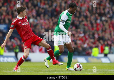 Hibernians Efe Ambrose in Aktion beim Scottish Cup, Halbfinale im Hampden Park, Glasgow. DRÜCKEN SIE VERBANDSFOTO. Bilddatum: Samstag, 22. April 2017. Siehe PA Geschichte FUSSBALL Hibernian. Bildnachweis sollte lauten: Andrew Milligan/PA Wire. Stockfoto