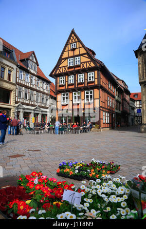 Marktplatz, Quedlinburg, Sachsen-Anhalt, Deutschland, Europa Stockfoto