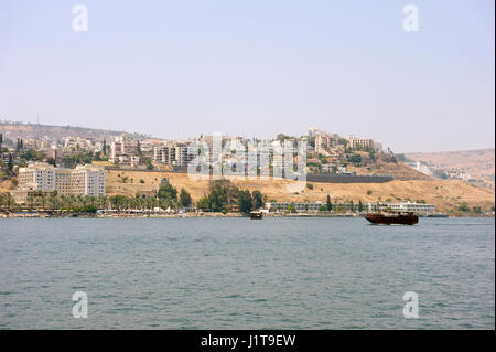 Tiberias, einer Stadt an den Hängen des Berges in der Nähe der See Genezareth Stockfoto