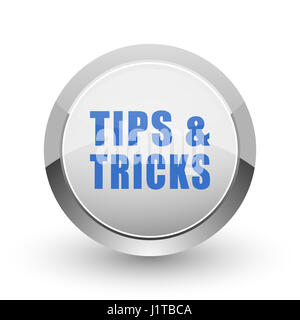 Tipps Tricks Chrome Web und Smartphone apps Bordürenmuster Runde glänzende Symbol. Stockfoto