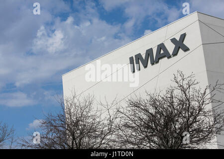 Ein Logo Zeichen außerhalb der Sitz der IMAX Corporation in Mississauga, Ontario, Kanada, am 16. April 2017. Stockfoto