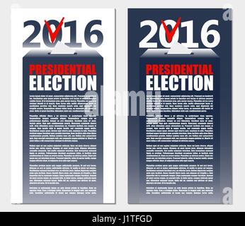 US-Wahl 2016 Hintergrund. Poster oder Broschüre Vorlage. Stock Vektor