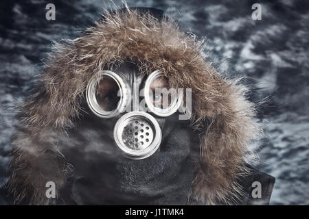 Mann im Beatmungsgerät oudoor Stockfoto