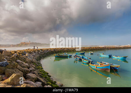 Morgendliche Aussicht an der Atlantikküste in Medina von Rabat, Marokko Stockfoto
