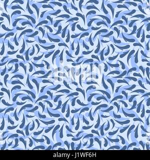 Blaue Tropfen oder Federn Musterdesign. Vektor-illustration Stock Vektor
