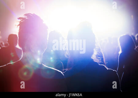 Gruppe von Menschen besucht und beim Festival Konzert Party Stockfoto