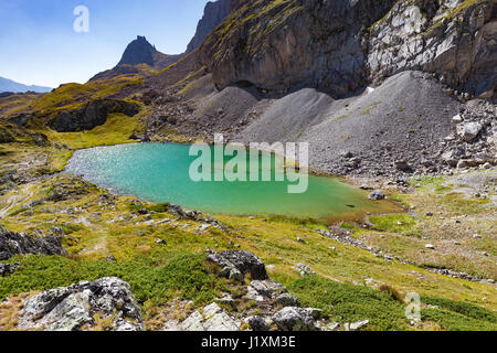 Vallée De La Clarée. Lac De La Clarée. Hautes Alpes Stockfoto