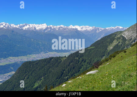 Panorama von der Seegrube Cable Car Station, Innsbruck, Tirol, Österreich Stockfoto