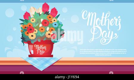 Happy Mother Day, Frühlingsferien Gruß Karte Banner Stock Vektor
