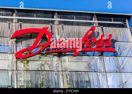 Danfoss, Logo, Zeichen, Prag, Tschechische Republik, Europa Stockfoto