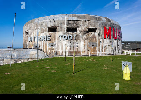 Batterie Todt, Musee du Mur de Atlantique, Cap Gris-Nez, Côte Opale Bereich, Pas-De-Calais-Abteilung, Nord-Pas-de-Calais, Frankreich Stockfoto