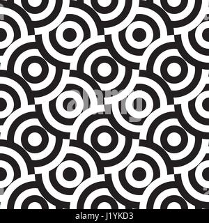 Nahtloses geometrisches Muster, Schwarzweiß-Design, untereinander kombinierbares Vektorbild, Schwarzweiß Stock Vektor