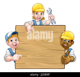 Einen Hintergrund oder ein Schild mit Handwerker, Bauarbeiter etc. Stockfoto