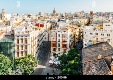 VALENCIA, Spanien - 1. August 2016: Panorama Luftaufnahme der Stadt Valencia In Spanien. Stockfoto