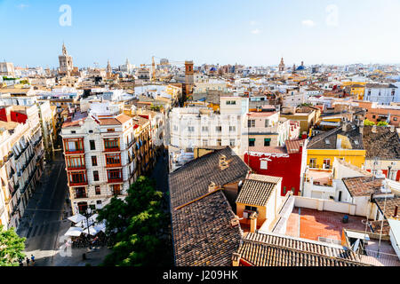 VALENCIA, Spanien - 1. August 2016: Panorama Luftaufnahme der Stadt Valencia In Spanien. Stockfoto