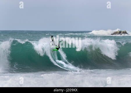 Jet-Ski Tricks, Atlantik, Portugal, Europa Stockfoto