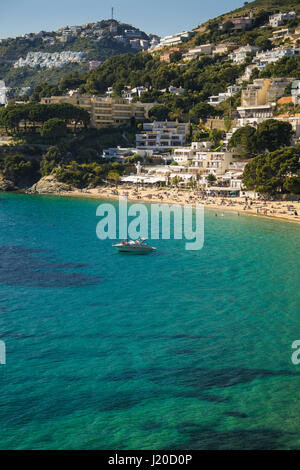 Petites Canyelles Strand in Roses, Costa Brava, Katalonien, Spanien Stockfoto