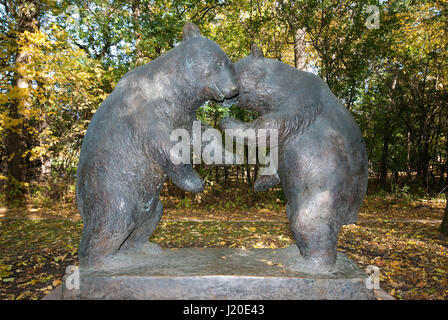 Bronze-Skulptur in der Leo Mol Sculpture Garden, Assiniboine Park, Winnipeg, Manitoba, Kanada Stockfoto