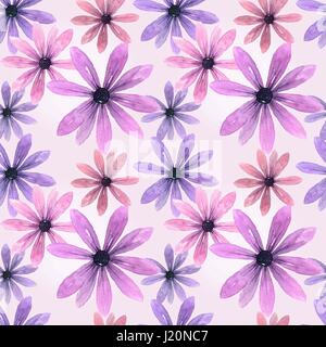 Nahtlose Blumenmuster. Aquarell Stockfoto