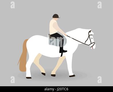 Reiter auf weißem Pferd. Vektor-Illustration. Stock Vektor