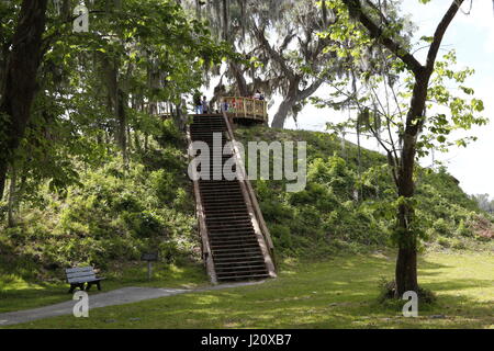 Tempel-Hügel fünf im Crystal River archäologische State Park Stockfoto