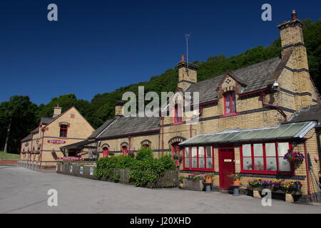 Lakeside und Haverthwaite Steam Railway Seenplatte Cumbria England Stockfoto