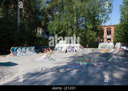 Kleinen selbstgebauten Skateboard park Stockfoto